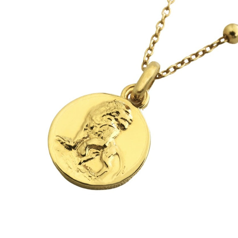 leo dainty pendant necklace // Gold