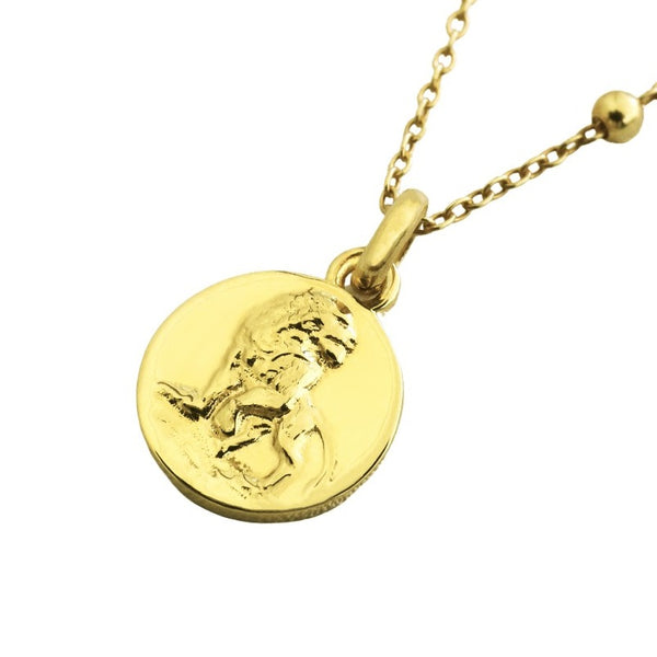 leo dainty pendant necklace // Gold