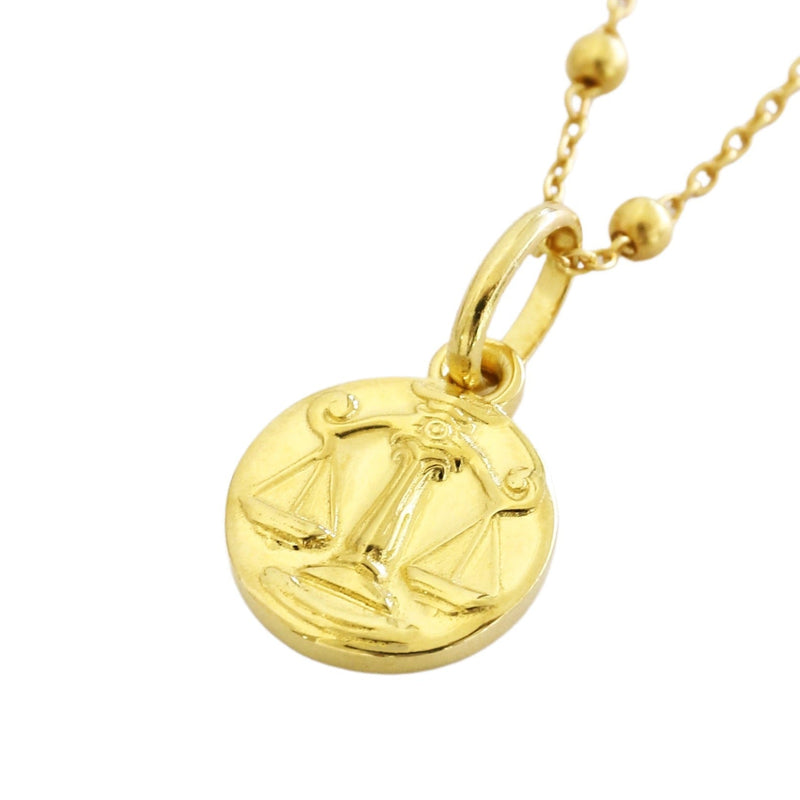 Dainty libra necklace gold // Gold