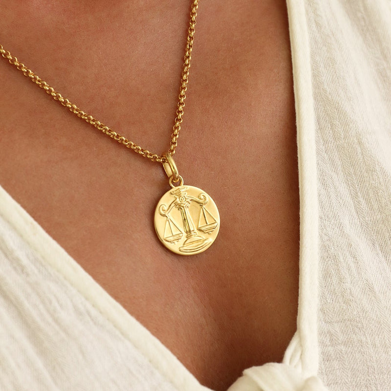 Libra necklace gold // Gold