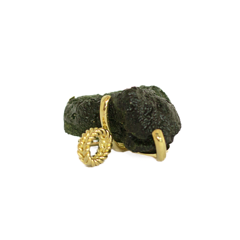 Heavy Authentic Moldavite Pendant Necklace Gold, Heart Shaped Stone, Raw Green Gemstone, Meteorite Pendant, Moldavite Crystal Gift for Women
