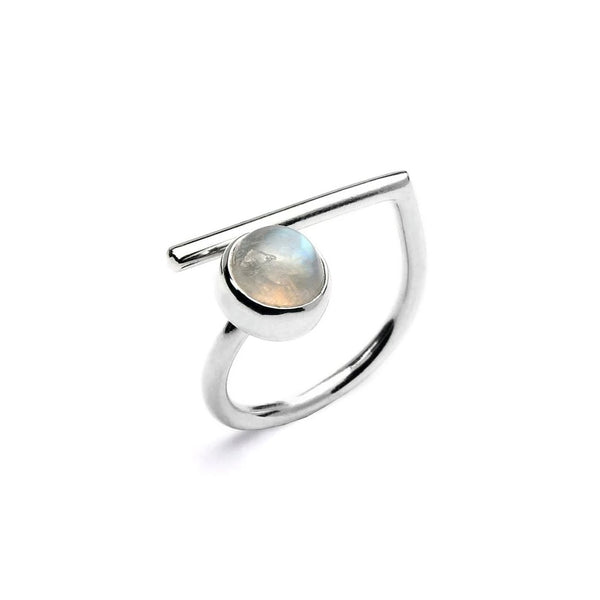 Adjustable Moonstone Ring // Silver