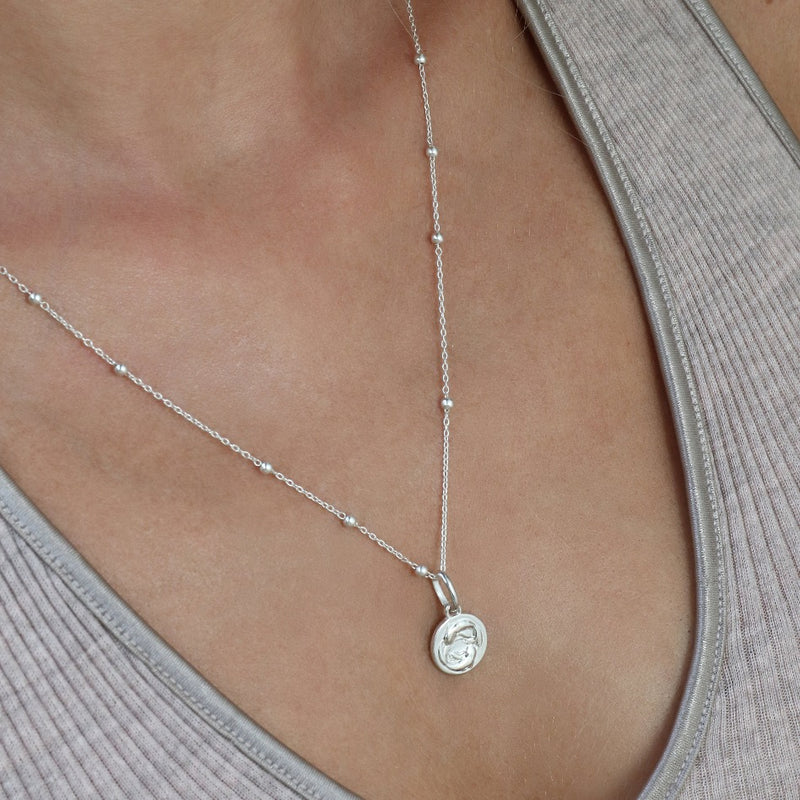 pisces dainty pendant necklace // Silver