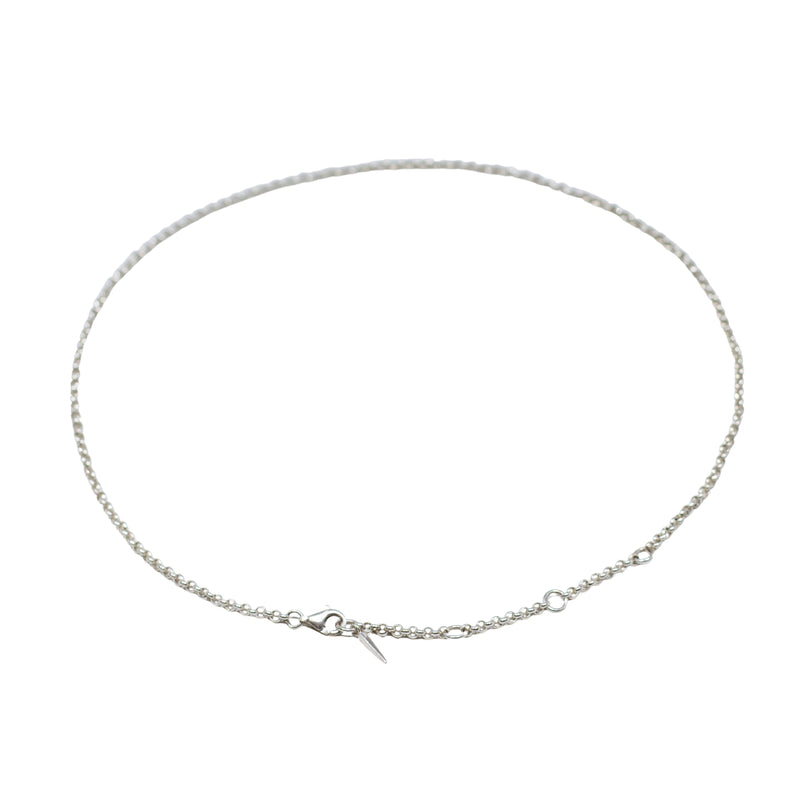 Silver rolo chain // Silversterling silver adjustable rolo chain with lobster clasp // Silver