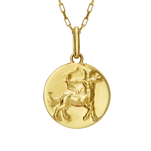 Sagittarius man necklace centaur // gold
