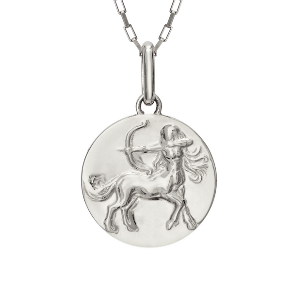 Sagittarius man necklace centaur // silver