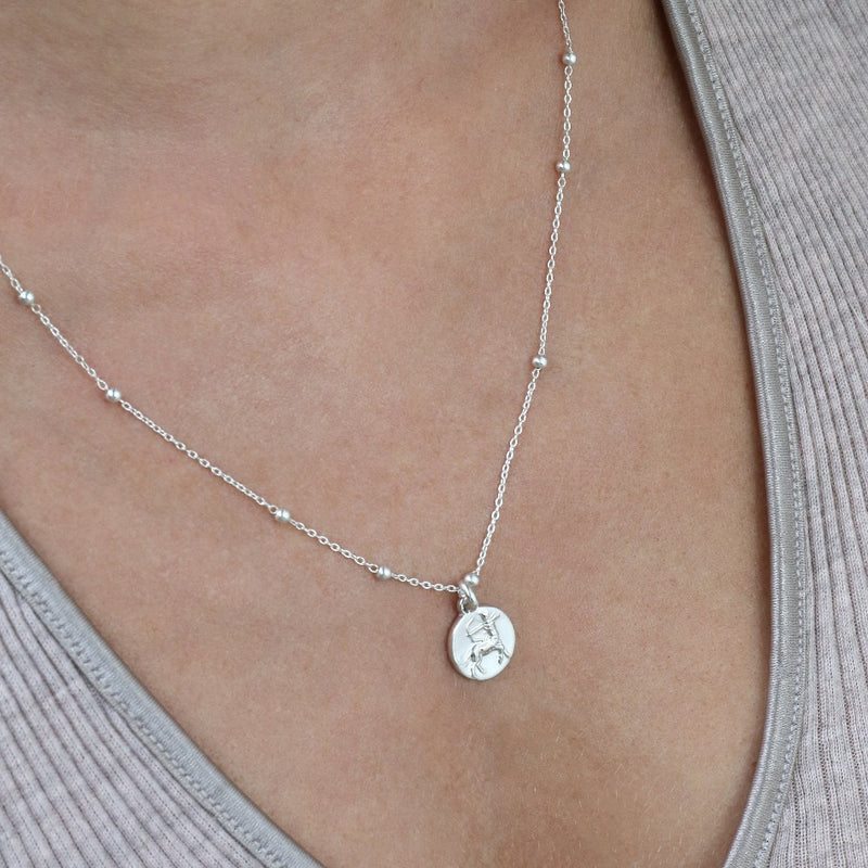 sagittarius man pendant necklace // Silver