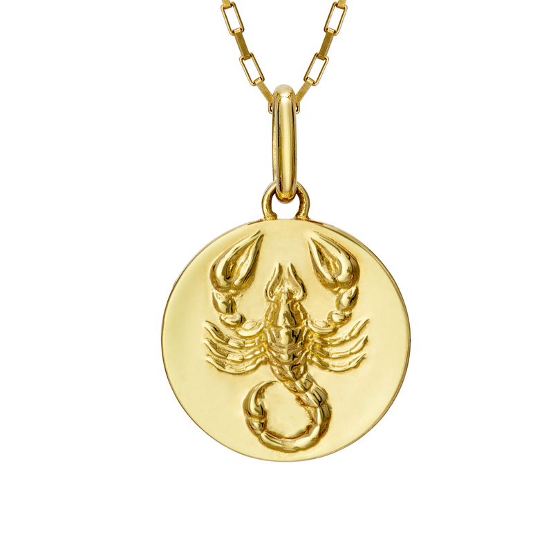 Scorpion necklace scorpio // gold