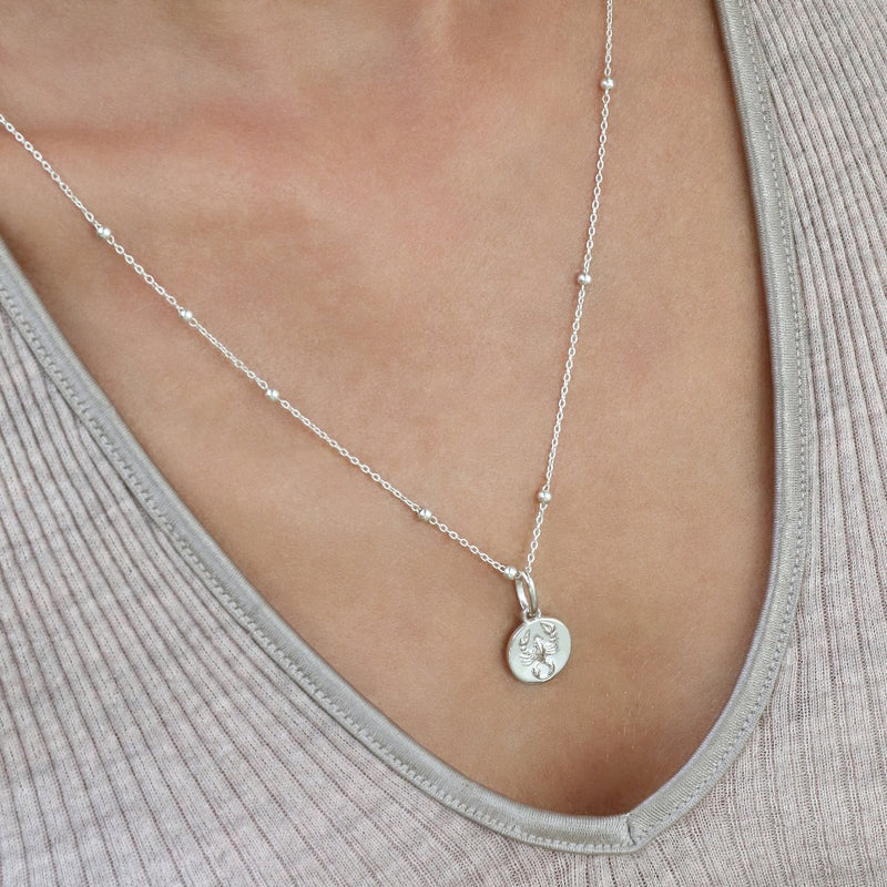 scorpio dainty necklace // Silver