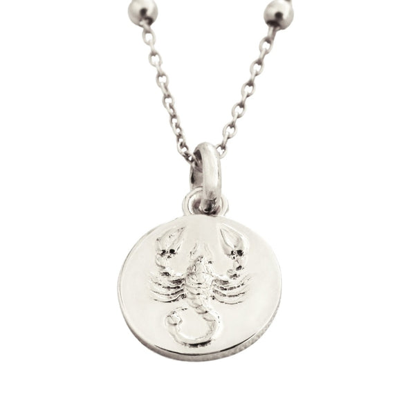 scorpio dainty necklace // Silver