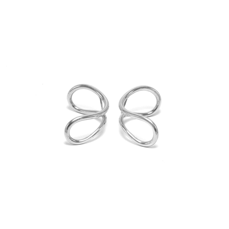 Statement luxury sterling silver wave earrings // Silver